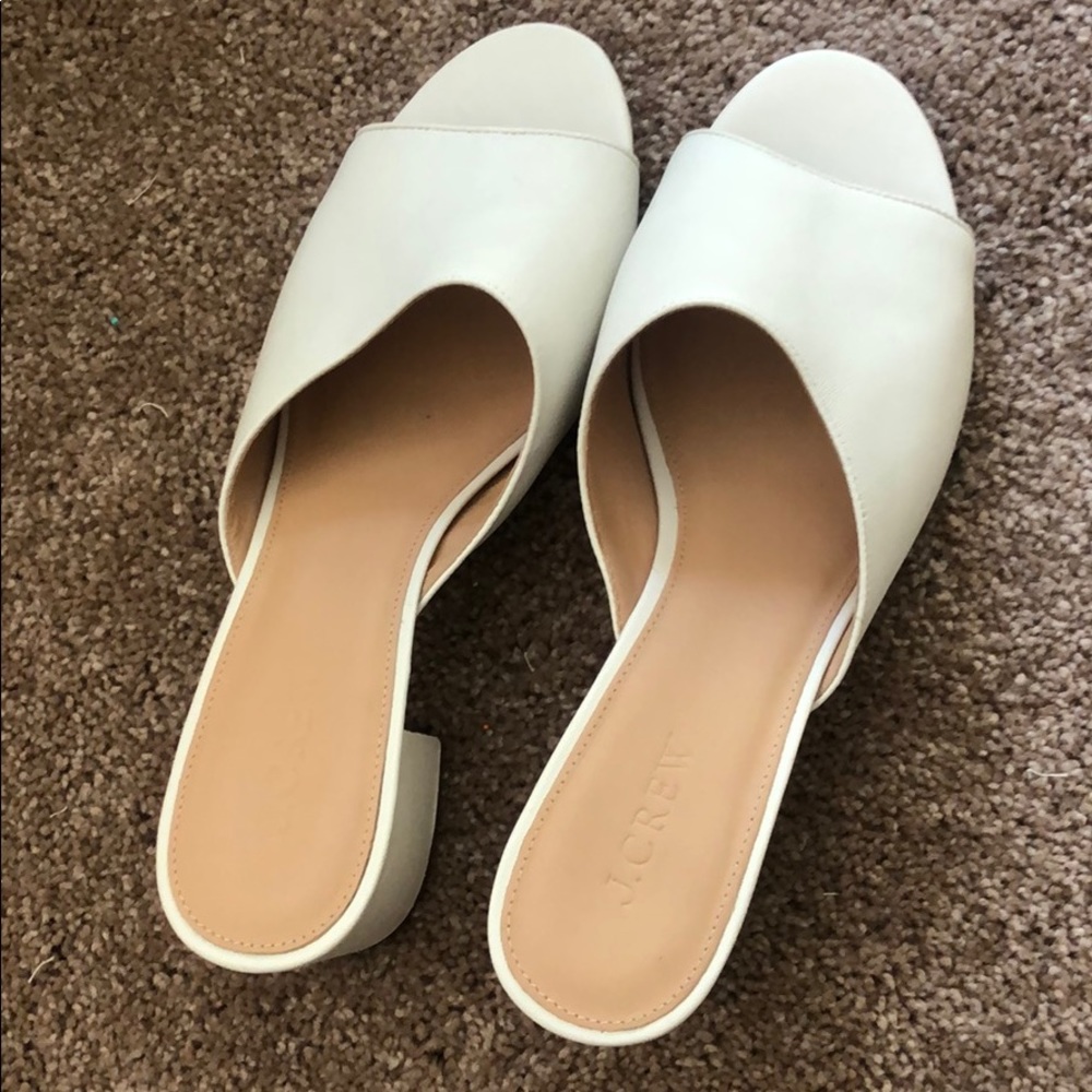 White JCrew Heeled Sandals